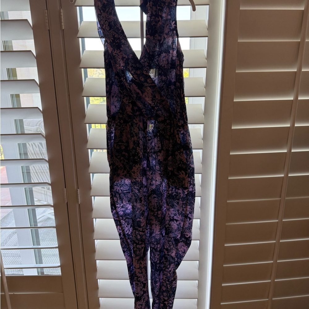 Rebecca Taylor Purple Floral Jumpsuit